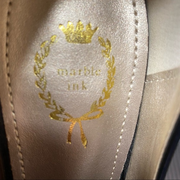 BNWOT MARBLE INK BLACK PATENT HEELS - Picture 2 of 4